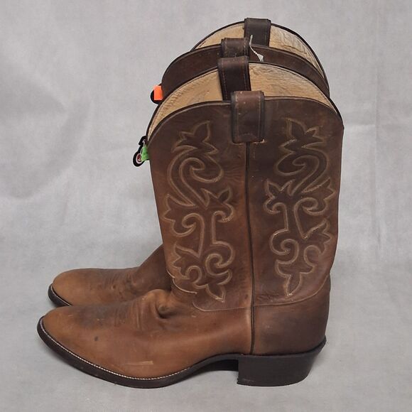 Justin Buck Bay Apache Cowboy Boots Brown 12 E Model 2253 New - CONDITION ISSUES main image 7